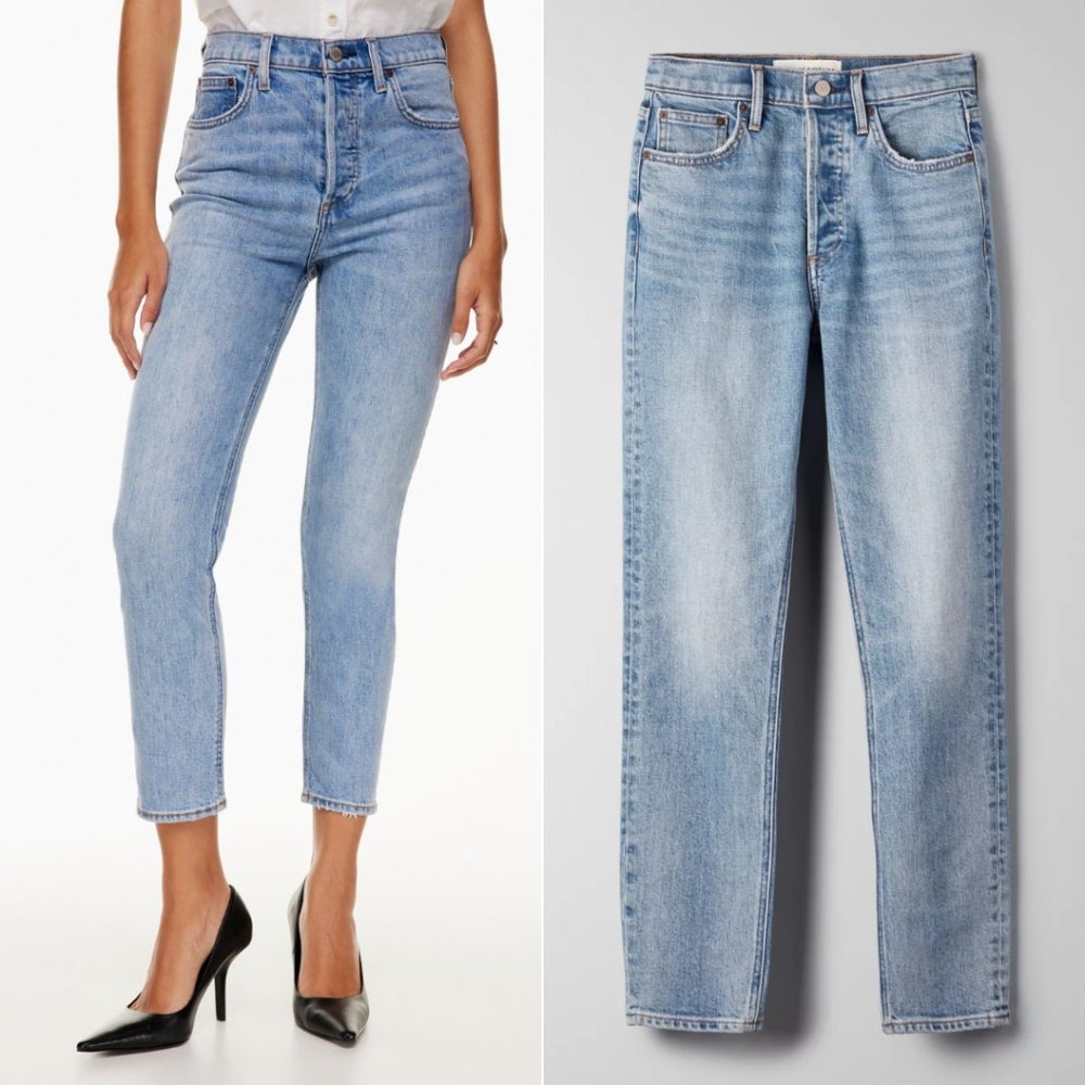 Like New The Yoko High-Rise Light Blue Women's Straight Jeans, 25